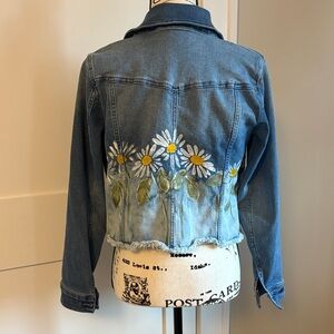 Denim Jacket with Floral Design